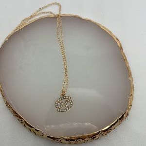 Cancer zodiac symbol necklace